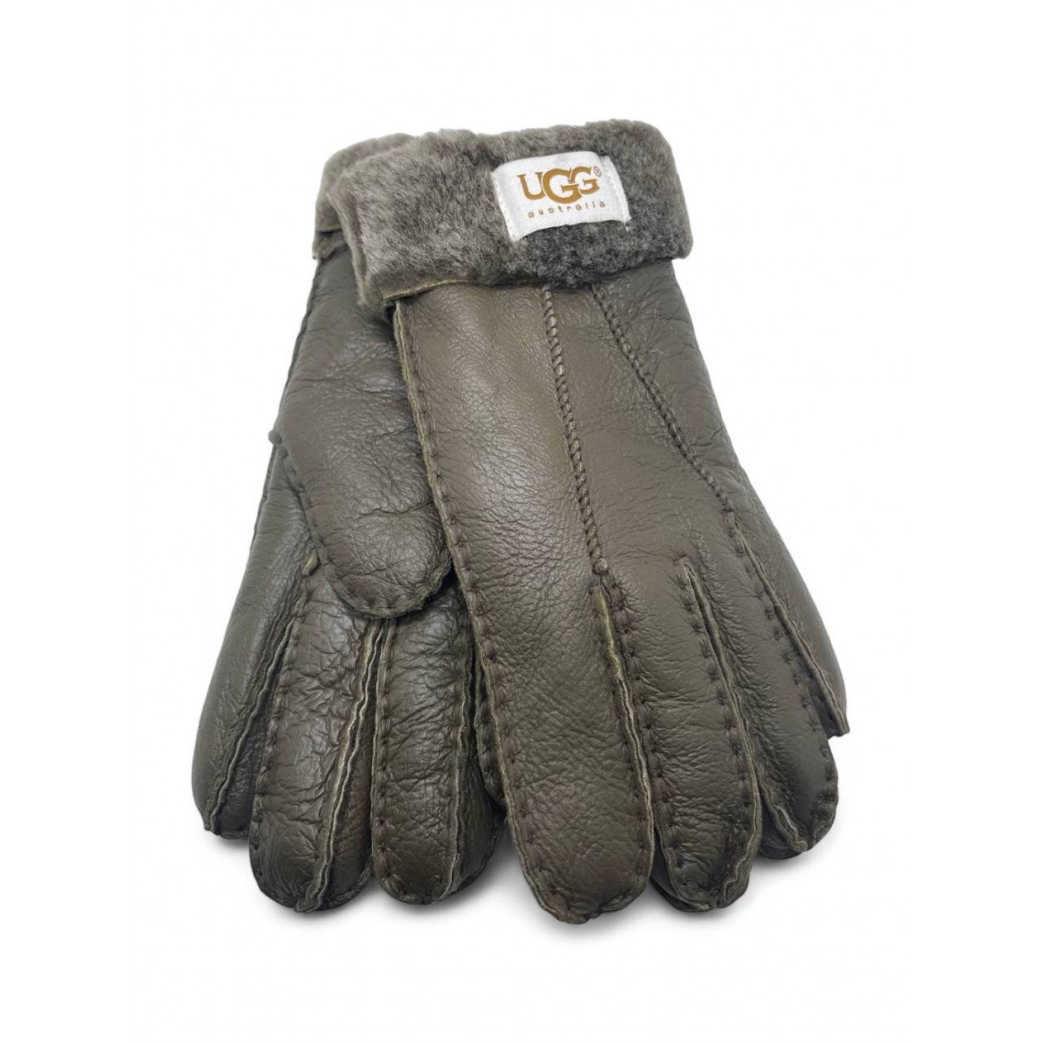 UGG Women's Sheepskin Glove Metallic Khaki