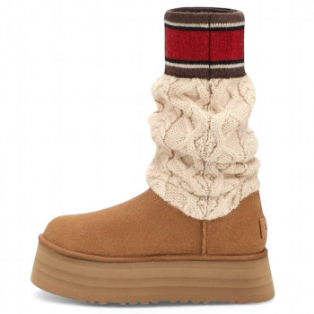 UGG Classic Sweater Letter Chestnut