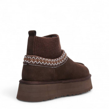 UGG Tazz Platform Knit Chocolate